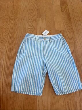 Crew Cuts Striped Blue & White Cotton Shorts